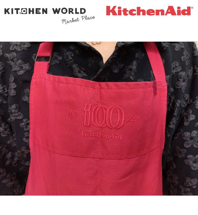 ผ้ากันเปื้อนทวิลคอตตอน 100% KITCHENAID AP009514WPKA สีแดง